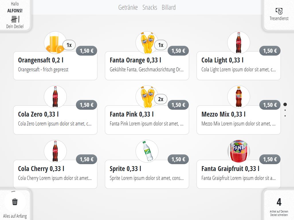 Digitale Strichlisten / Kassenwart Digitale Strichlisten / Kassenwart